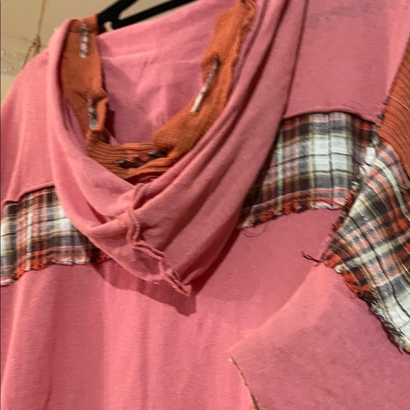 POL Pink and Orange Plaid Hoodie - Picture 8 of 11